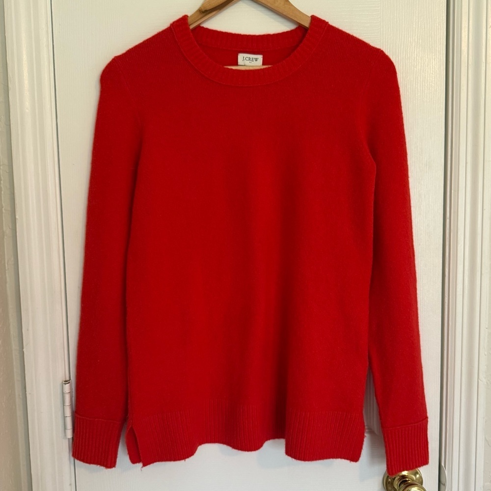 J Crew Classic Fit Red Crew Neck Sweater size XS